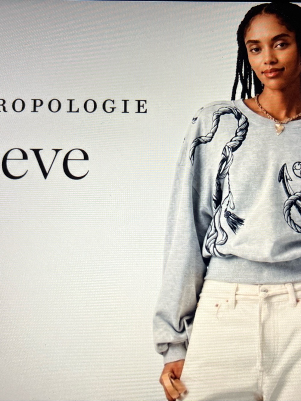 NWOT! Brand new never worn! Maeve Anthropologie nautical gray sweatshirt
